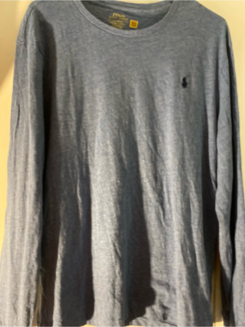 Polo by Ralph Lauren Long-Sleeve Crew Neck Shirt in Heather Blue